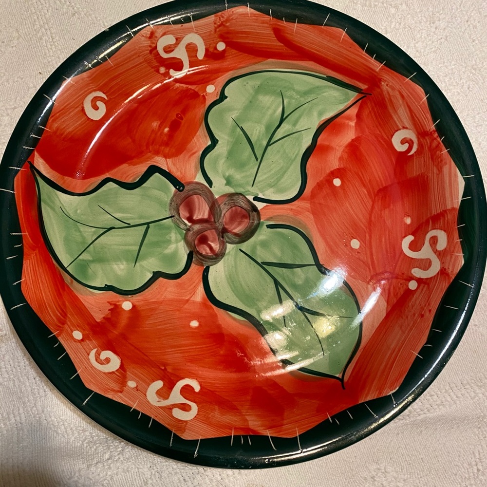 Christmas shallow serving bowl